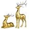 Northlight Standing and Sitting Reindeer Christmas Figures - Gold - Set of 2